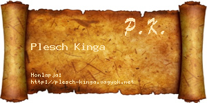 Plesch Kinga névjegykártya